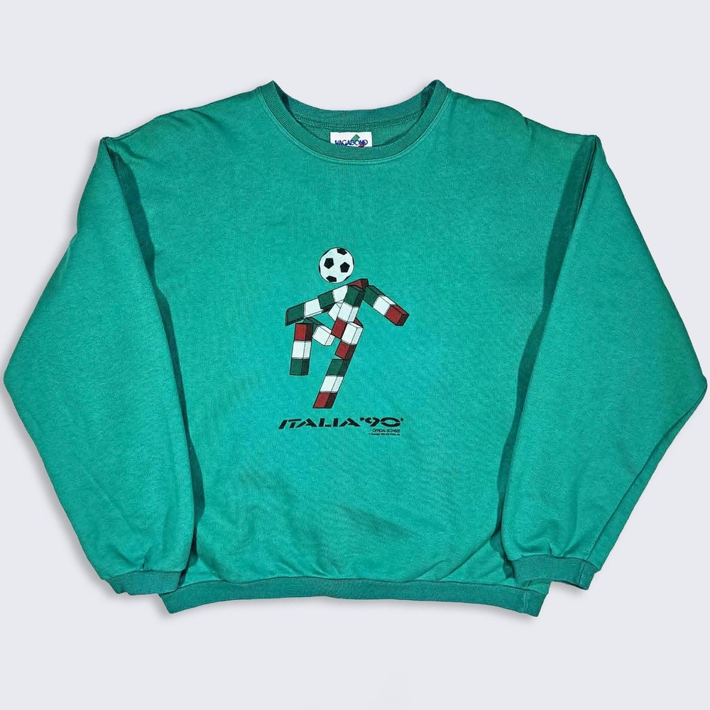 Italy Italia 90 Vintage 90s World Cup Soccer Football Mascot Vagabond Sweatshirt